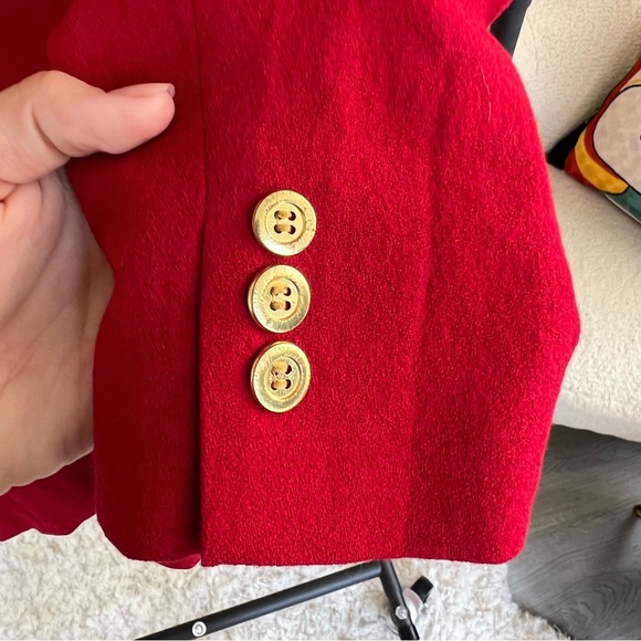 Harvé Benard by Benard Holtzman Vintage Red Wool Coat - Picture 5 of 8